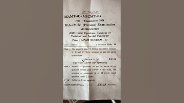 MSCMT 03 JUNE 2024 PAPER | #mscmt03 #vmou #mscmaths