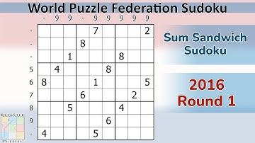 WPF Sudoku 2016 Round 1 - Sum Sandwich Sudoku