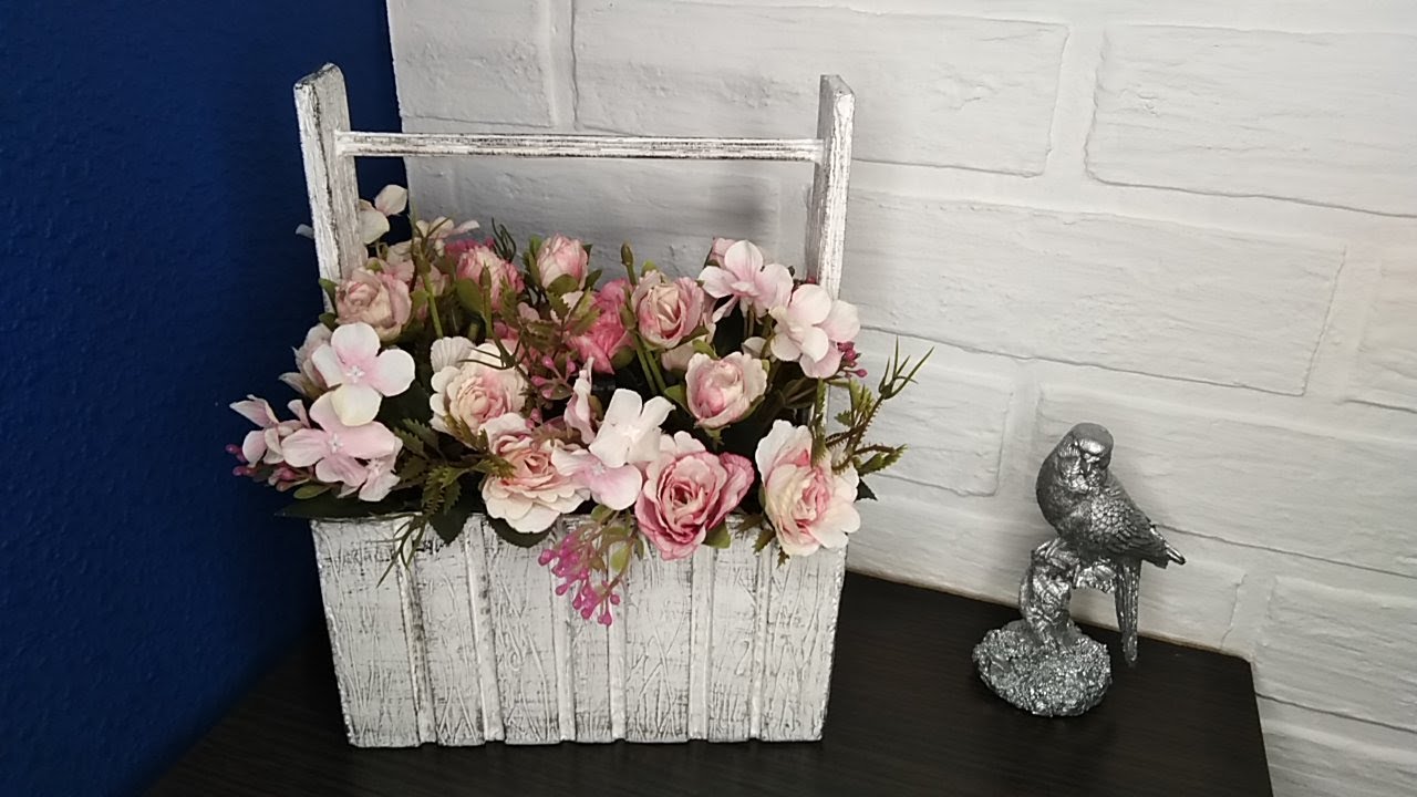 Ящик для флористики из картона | Кашпо своими руками.