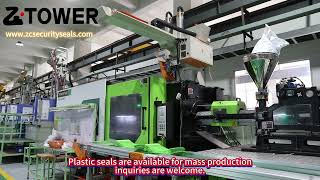Plastic seals are available for mass production