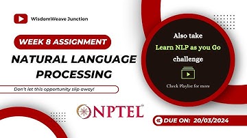 Week 8 NLP Assignment Solutions || Natural Language Processing || NPTEL || January 2024