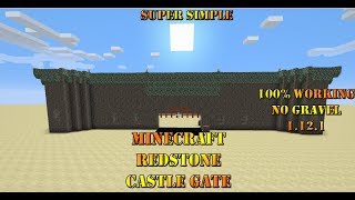 Java Edition 1.12.1 100% Working Simple RedStone Castle Gate with lock (No Gravel)