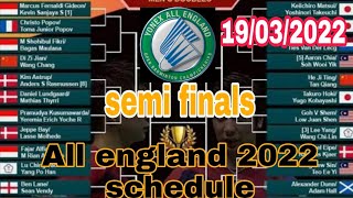 All England semi final all matches schedule #bwf #badminton and with match timing #bwf