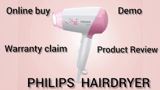 PHILIPS HAIRDRYER |Demo |product review |Online buy| Warranty claim
