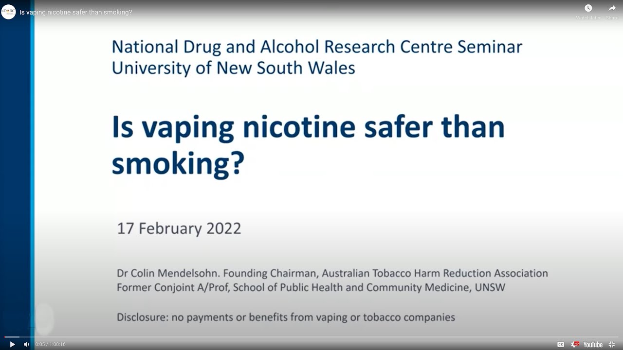 Is vaping nicotine safer than smoking?
