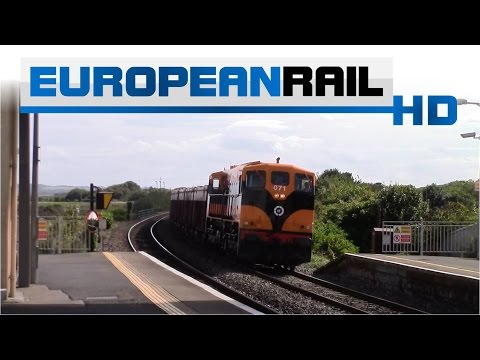 Iarnród Éireann Irish Rail 071 Locomotive 071 + Tara Mines wagons pass Laytown Station Iarnród Éireann Irish Rail 071 Locomotive 071 + Tara Mines wagons pass Laytown Station