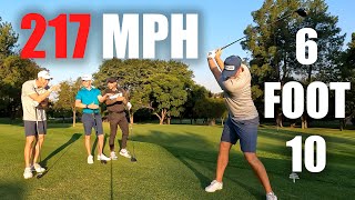 Can We Beat... THE LONGEST GOLF PRO IN THE WORLD?!!