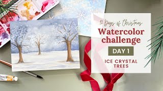 Download Lagu Day 1 - Ice Crystal Trees - 12 Days of Christmas Watercolor Challenge 2025 MP3