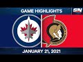 NHL Game Highlights | Jets vs. Senators - Jan. 21, 2021