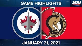 NHL Game Highlights | Jets vs. Senators - Jan. 21, 2021