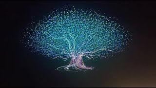 fireworks tree image by drones and ice fountains