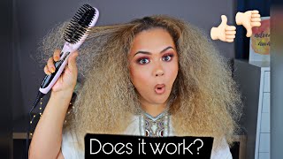 Straightening My Curly Hair / Eva NYC Straightening Brush First impression
