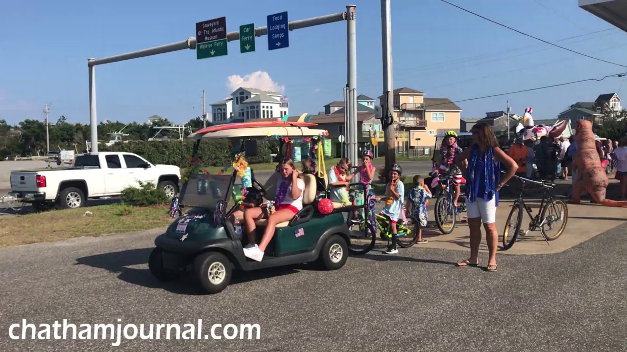 Hatteras Village 4th of July golf cart parade participants assemble 7