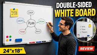 Double-Sided Magnetic Whiteboard Review: 24x18 Dry Erase Board:Link in description 👇