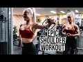 5 weeks out SHOULDER workout for BIG PUMPS!! IFBB bikini pro vlogs
