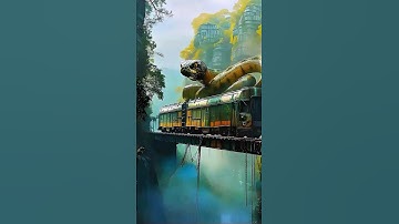 Giant Snake Attack on Moving Train#shortvideo #nature #travel #ai #nature
