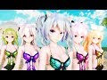 【MMD】Carry Me Off【Miku Gumi Haku Luka Rin】Buttefly (日本/EN sub)[4K UHD]