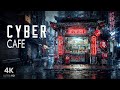 ☔4K Rainy Night City Cafe | Ethereal Cyberpunk Ambience