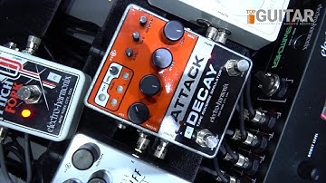 EHX Attack Decay, Super Switcher, Mono Synth & Bass Mono Synth @ NAMM 2019 Demo Sound | TopGuitar