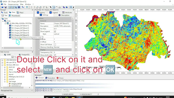 Normalised Difference Vegetation Index & Enhanced Vegetation Index in SAGA GIS