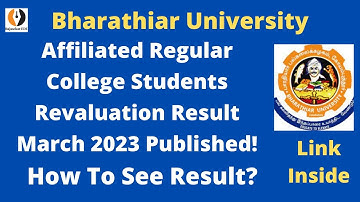 Revaluation Result March 2023 Published| Bharathiar University Affiliated Colleges|How to See Result