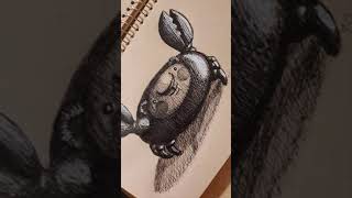 INKTOBER 2022 DAY10/CRABBY#shorts#inktober2022#crabby#bearversion#inkdrawing#tutorial#howtodraw