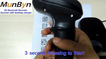 Industrial Wireless 2D Bluetooth Barcode Scanner for Android iPhone iPad with Desktop Charger