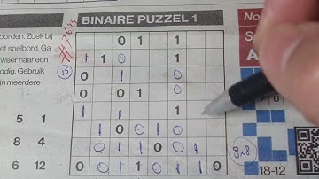 (#7644) Monday. Binary01 Sudoku puzzle. Bonus Extra edition. 12-18-2023 Extra part 3 of 4