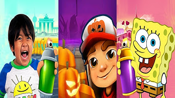 Subway Surfers vs Tag with Ryan vs SpongeBob: Sponge on the Run Android Gameplay