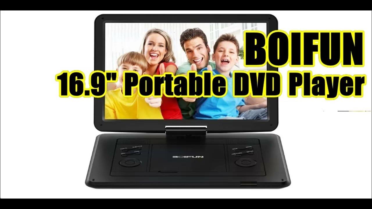 BOIFUN 16.9" Portable DVD Player with 14.1" Large HD Swivel Screen