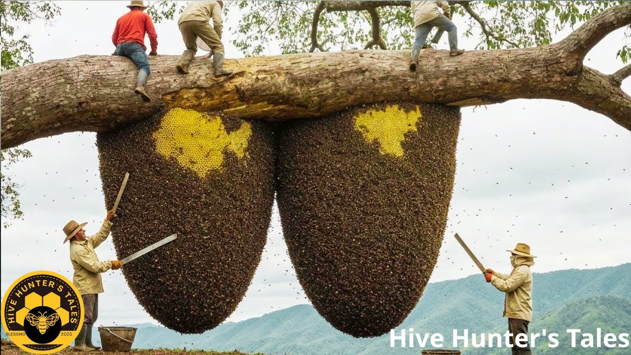 extreme wild honey hunt harvesting 2 honeycombs from a... Giant Wild Honey Hunt: Discovering and Harvesting Wild Honey at ...