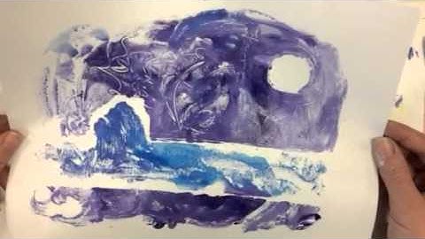 Printmaking - mono printing on acetate and stencils
