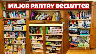 HUGE KITCHEN PANTRY (my makeshift pantry) DECLUTTER & ORGANIZE/ Such a big mess ‍♀
