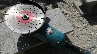 Makita Ga9020 230Mm 9 Inch Angle Grinder Cutting Stone Like A Boss With Abraboro Stone Cutting Disc