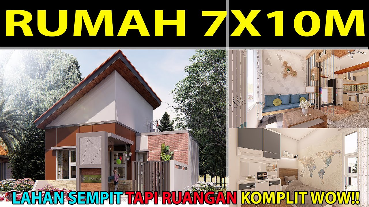 Desain Rumah Minimalis 7x10m 2 Kamar Tidur