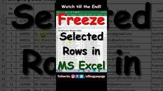 How to Freeze Multiple Rows in Excel using Freeze Panes | Freeze Panes shorts