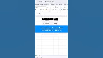 Auto Number Rows in Excel with SEQUENCE + COUNTA. #ExcelTips #SEQUENCE #COUNTA