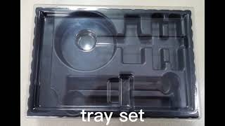 Vacuum forming customized thin dental tray set, ABS tray and PET lid.