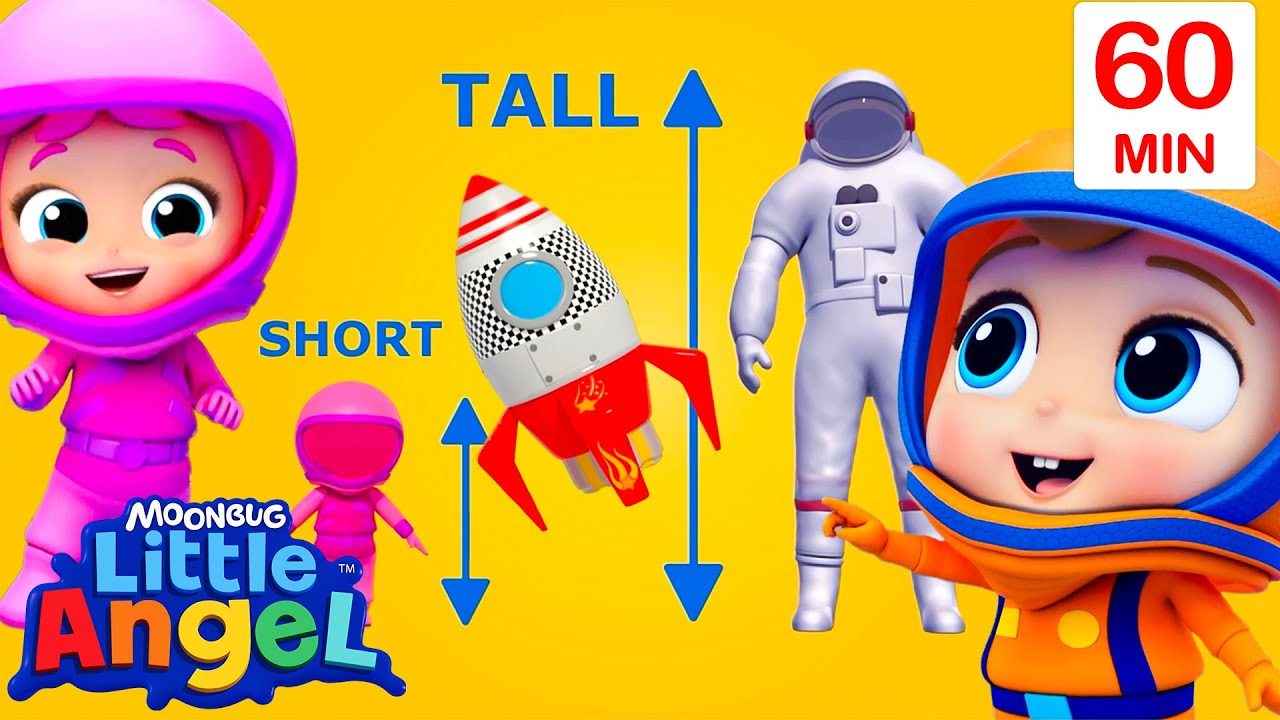 Tall And Short Astronaut Song | 1 Hour of Little Angel Nursery