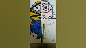 one drawing but 4 different styles | Minion drawing part 4 #youtubeshorts #shorts #ytshorts