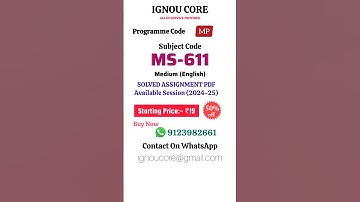 MS 611 Solved Assignment PDF 2024-25 in English, MP program MS-611 Solved assignments