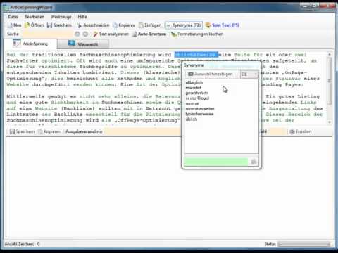 ArticleSpinningWizard - Unique Content Text Spinner