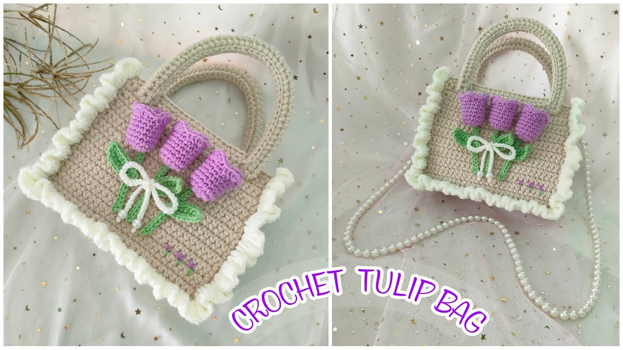 #59 Crochet Tulip Bag |  Móc Túi Xách Hoa Tulip | Dương Liễu Handmade