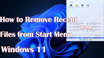 How to remove recent files from Start Menu in Windows 11