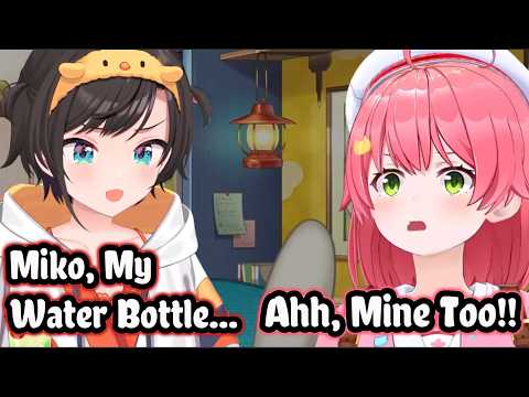 Subaru and Miko Had a Double PON Moment with Their Water Bottles