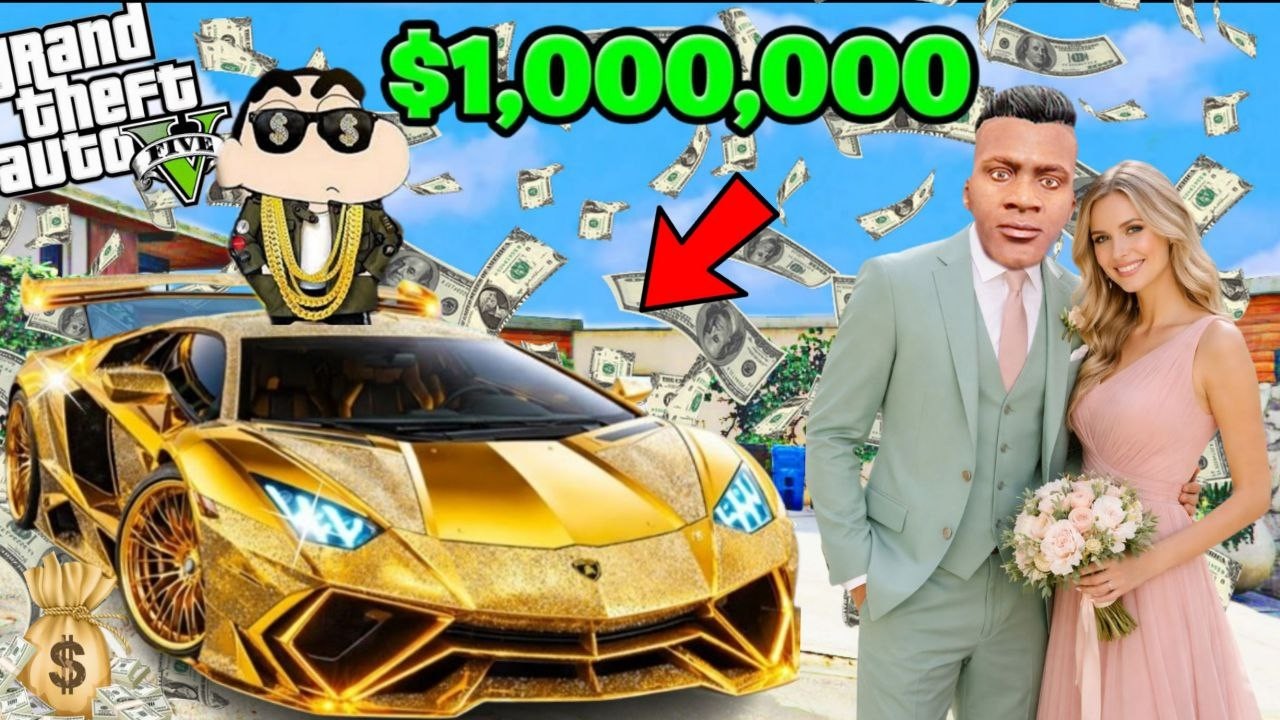 FRANKLIN TOUCH ANYTHING BECOME GOLD || EVERYTHING IS FREE IN GTA 5 | FRANKLIN KI SHAADI | SNAKERIFLE