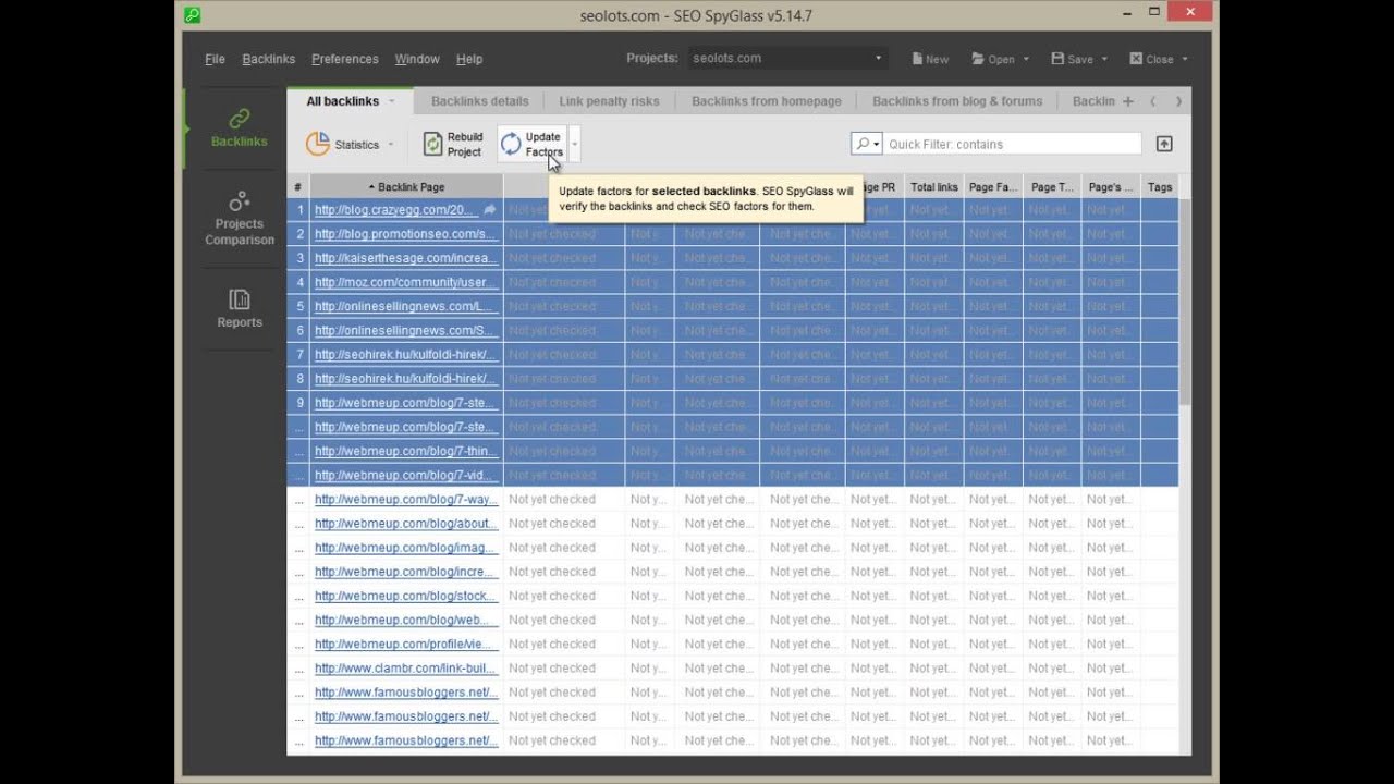 Create a First SEO SpyGlass Project