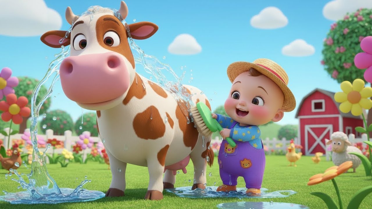 Farm Animals Morning Routine Song | kids nursery rhymes | Baby Song, Fun Farm Cartoon 🌞🐄🐔