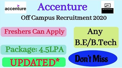 Accenture Off-Campus Recruitment | Any B.E/B.Tech | 2019/2020 Batch | Digi Learn Community
