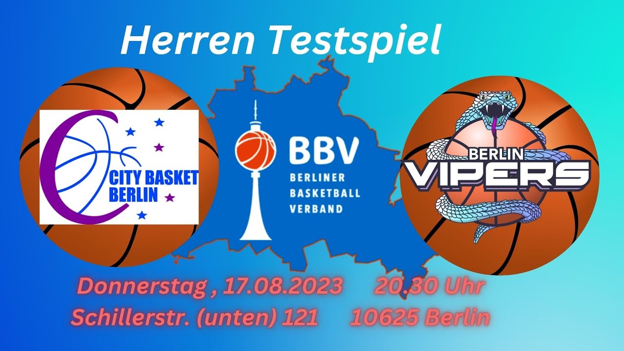 Herren Testspiel - City Basket Berlin 1 (Ab) gegen Berlin Vipers 1 (E) |  Teil 1 - YouTube